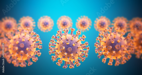 Concept background with coronavirus. 3d render