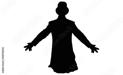 Monsieur Loyal silhouette vecteur noir dos, cirque circus