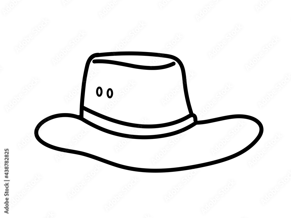 Cowboy hat vector black line drawing Cowboy hat vector black line drawing
