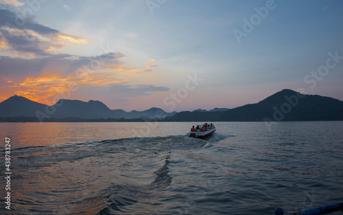 sunset on the lake