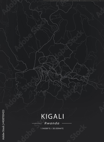Map of Kigali, Rwanda