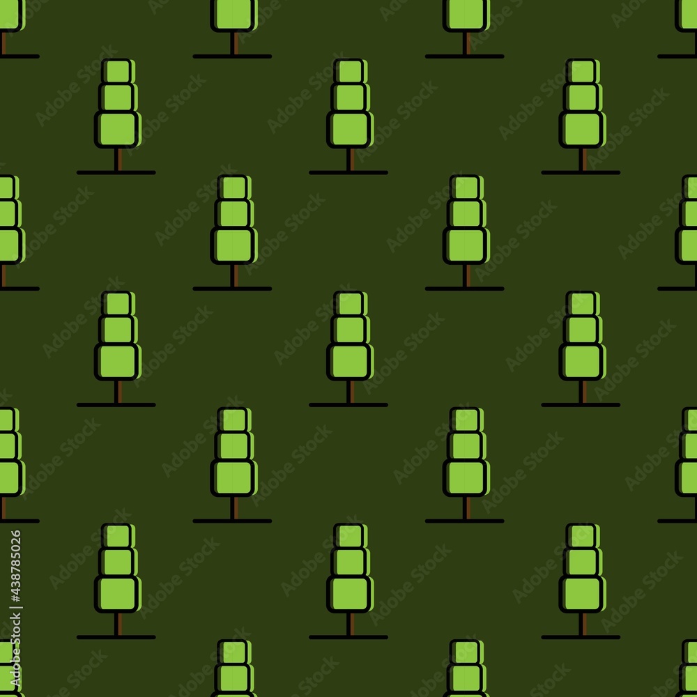 Trees pattern. Seamless pattern. Trees pattern. Seamless pattern.