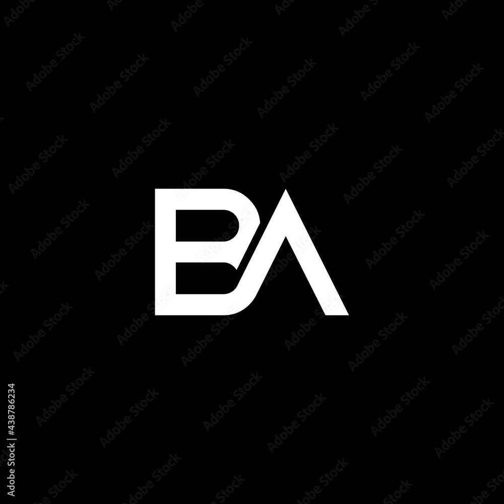 Alphabet letters monogram initials BA Alphabet letters monogram initials BA