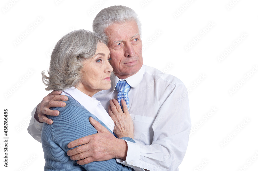 Portrait of senior couple hugging Portrait of senior couple hugging