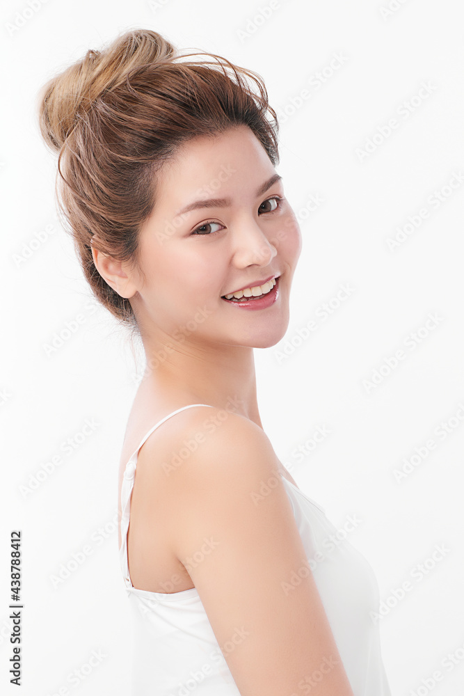Beautiful young asian woman with clean fresh skin on white background, Face care, Facial treatment, Cosmetology, beauty and spa, Asian women portrait. Beautiful young asian woman with clean fresh skin on white background, Face care, Facial treatment, Cosmetology, beauty and spa, Asian women portrait.
