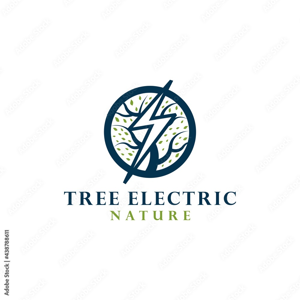 Tree Electric Nature Logo Design Vector Tree Electric Nature Logo Design Vector