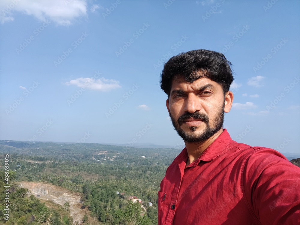 portrait of a person with beautiful scenery portrait of a person with beautiful scenery