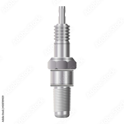 Car spark plug icon, cartoon style