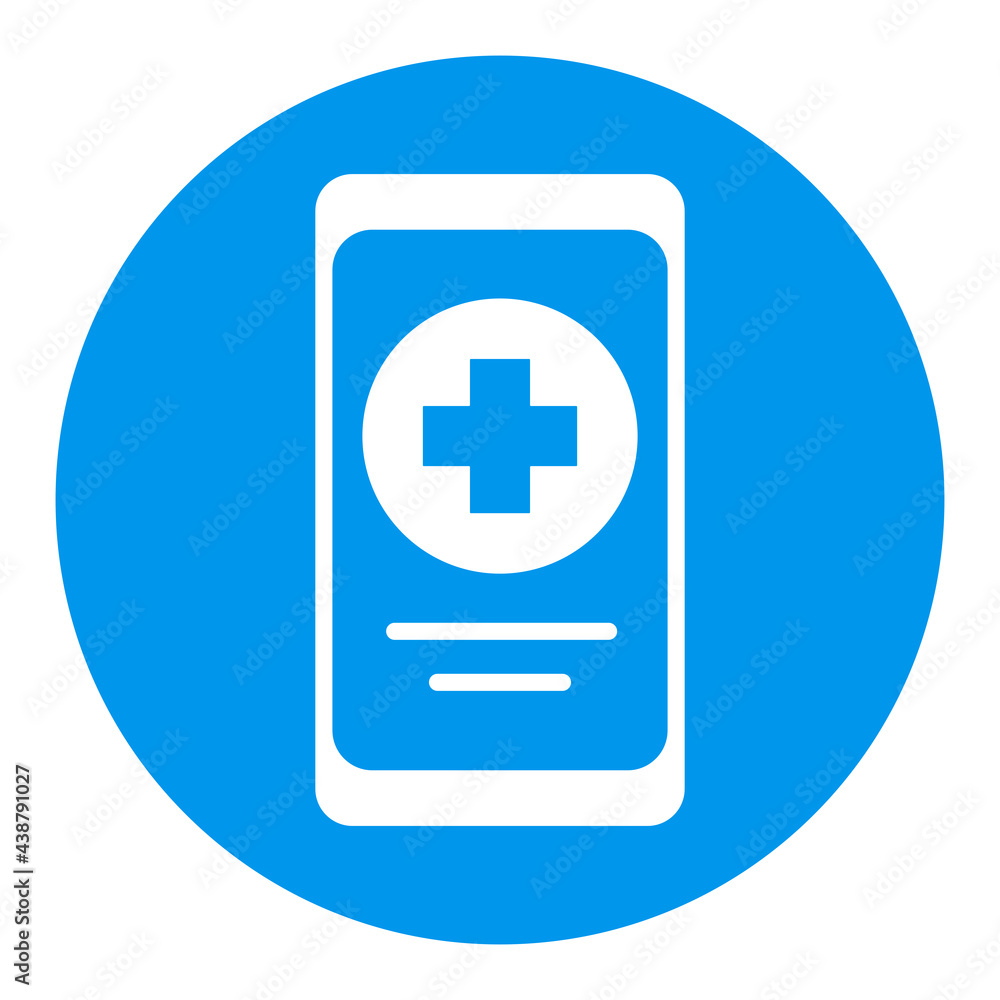 Fototapeta premium Smartphone with medical cross vector glyph icon