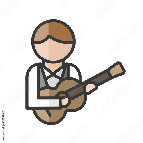 Guitarist avatar. Musician. Profile user, person. People icon. Vector illustration