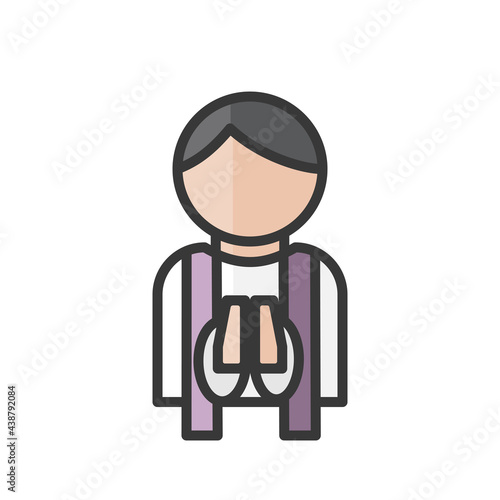Priest avatar. Religionist people. Catholic church icon. Profile user, person. Vector illustration