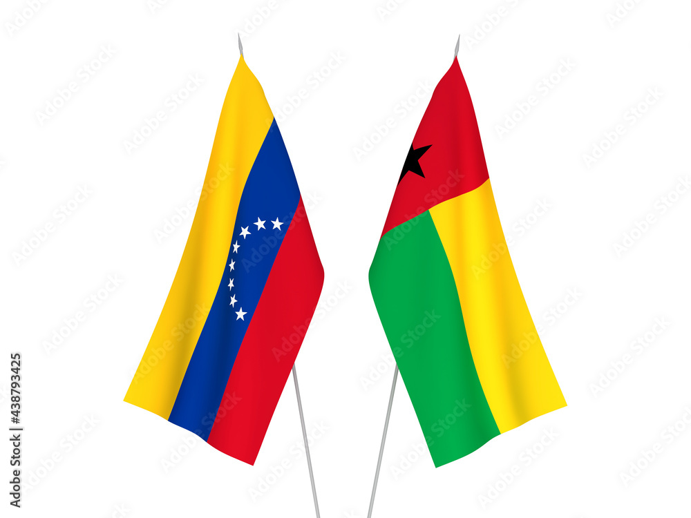Republic of Guinea Bissau and Venezuela flags Republic of Guinea Bissau and Venezuela flags