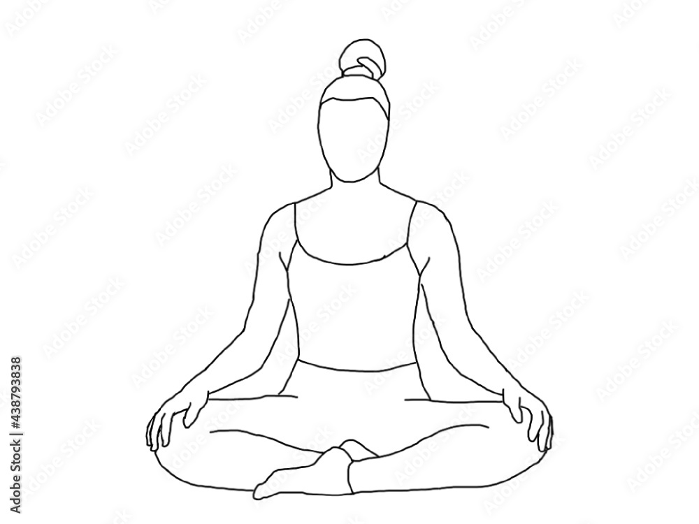 person meditating in yoga position sukhasana, easy pose