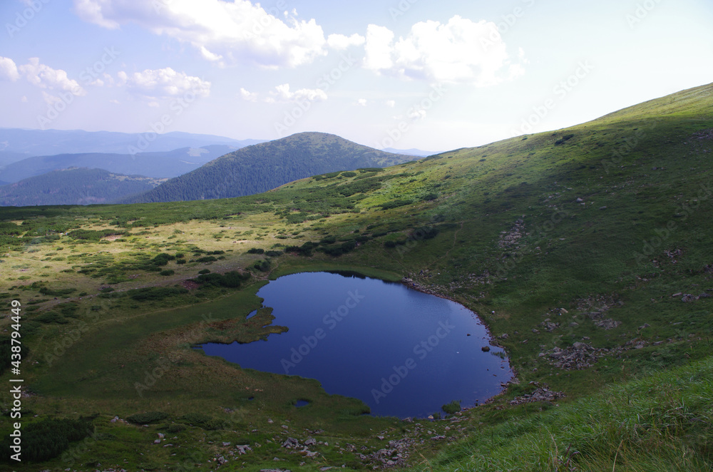 Fresh water in the high mountains in summer