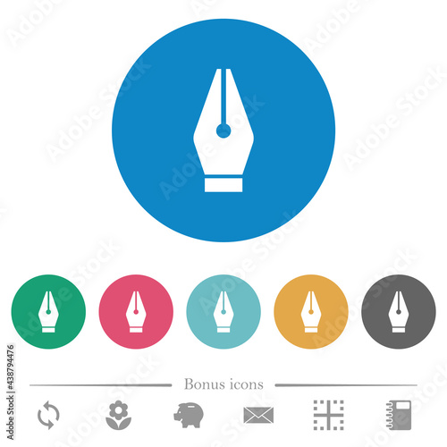 Vector pen tool flat round icons