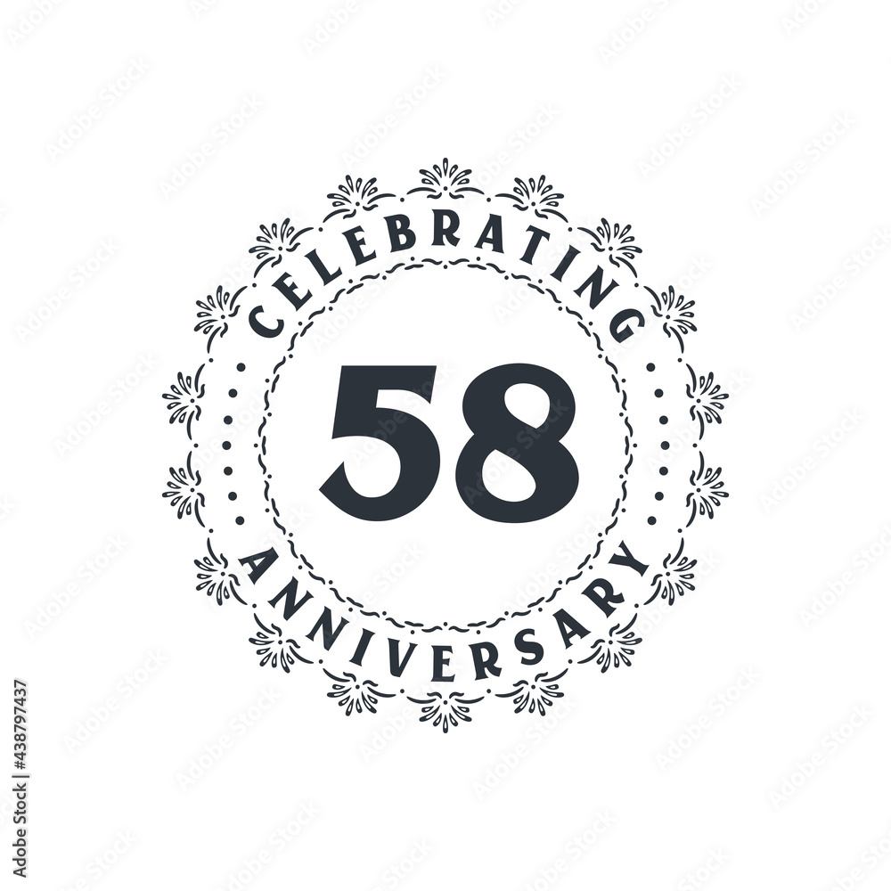 58 anniversary celebration, Greetings card for 58 years anniversary 58 anniversary celebration, Greetings card for 58 years anniversary