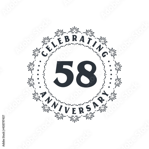 58 anniversary celebration  Greetings card for 58 years anniversary