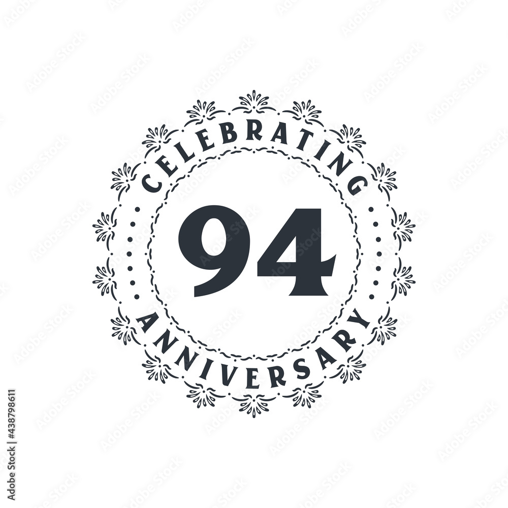 Fototapeta 94 anniversary celebration, Greetings card for 94 years anniversary