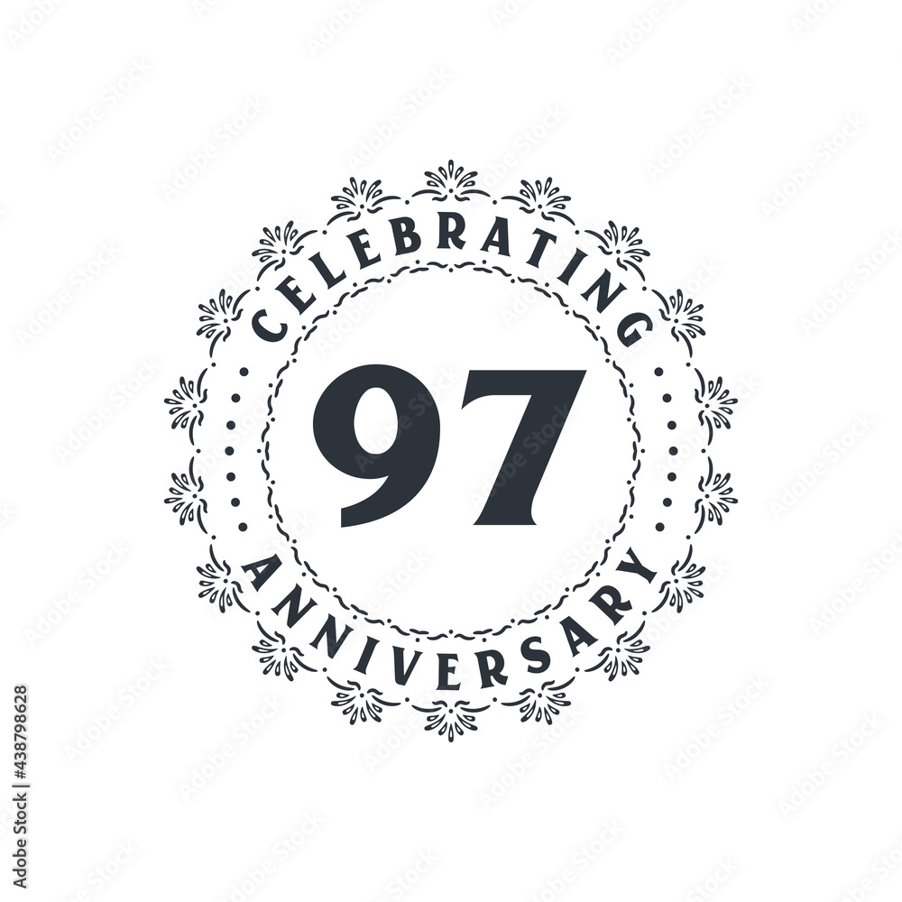 97 anniversary celebration, Greetings card for 97 years anniversary 97 anniversary celebration, Greetings card for 97 years anniversary