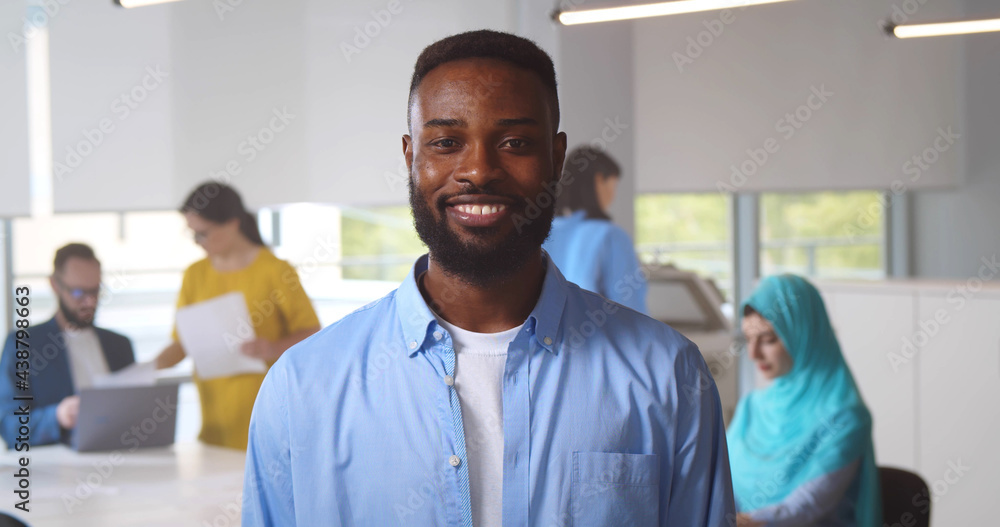 Portrait of african american businessman in co-working office Portrait of african american businessman in co-working office