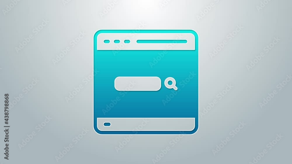 Blue line Search engine icon isolated on grey background. 4K Video motion graphic animation Blue line Search engine icon isolated on grey background. 4K Video motion graphic animation
