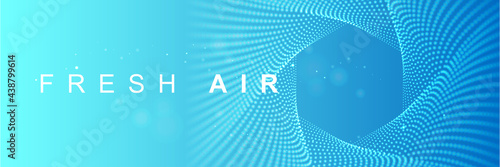 Fresh air swirling background from small glowing particles. Shining points swirl. Elegant modern geometric wallpaper.