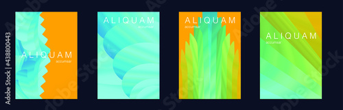 Fluid Minimal Cover. Fortuna Gold and Yellow 1990 Paper Gradient Backdrop. Vintage Design Set of Vector Backgrounds for Business Flyers. Luxury Abstract Brochure. Liquid Texture for Foil Label.