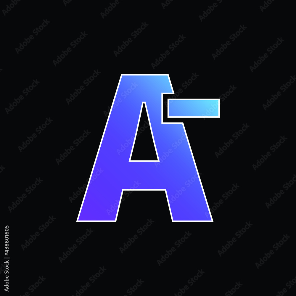 A Minus Test Symbol blue gradient vector icon A Minus Test Symbol blue gradient vector icon