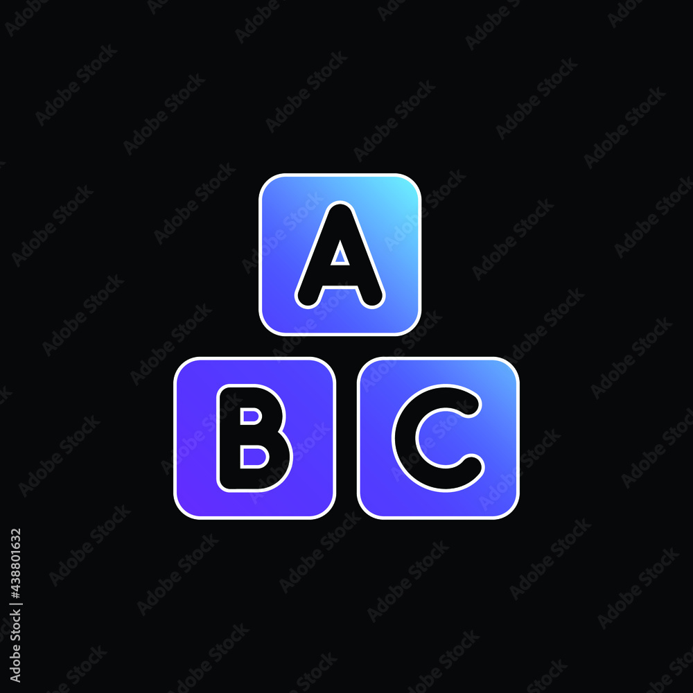 Abc Block blue gradient vector icon Abc Block blue gradient vector icon
