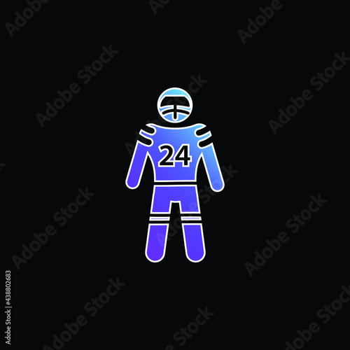 American Football Player blue gradient vector icon