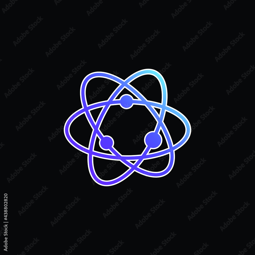 Atom blue gradient vector icon Atom blue gradient vector icon