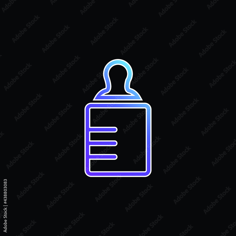 Baby Bottle Outline blue gradient vector icon Baby Bottle Outline blue gradient vector icon