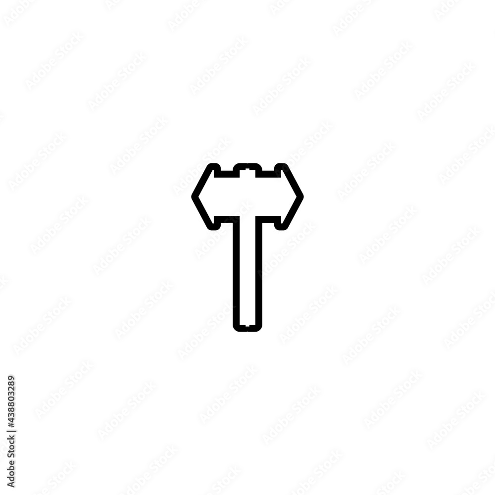 Hammer line icon. Simple style building or repair poster background symbol. Building or repair logo design element. T-shirt printing. Vector for sticker. Hammer line icon. Simple style building or repair poster background symbol. Building or repair logo design element. T-shirt printing. Vector for sticker.