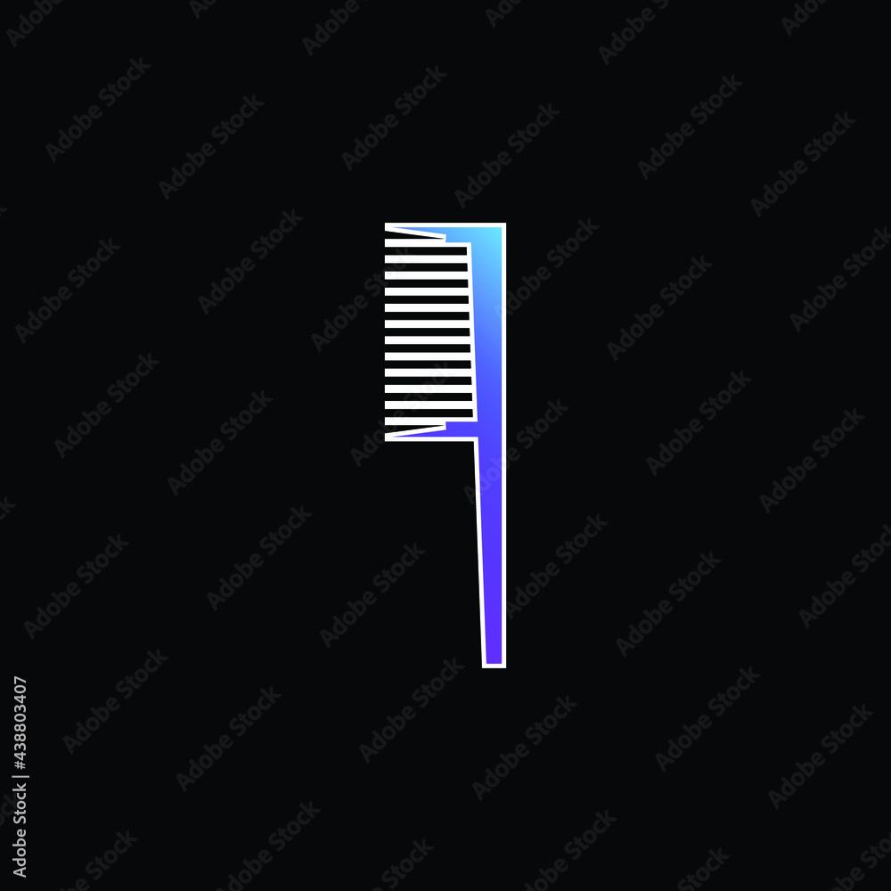 Bathroom Brush Cleaning Tool blue gradient vector icon Bathroom Brush Cleaning Tool blue gradient vector icon