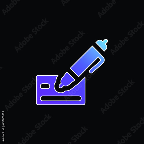 Bank Check blue gradient vector icon