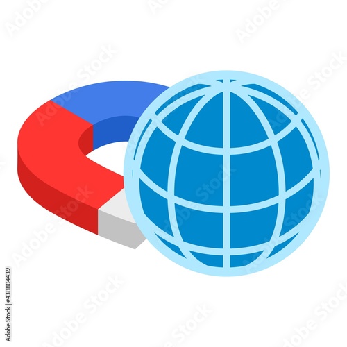 Geomagnetic field icon. Isometric illustration of geomagnetic field vector icon for web