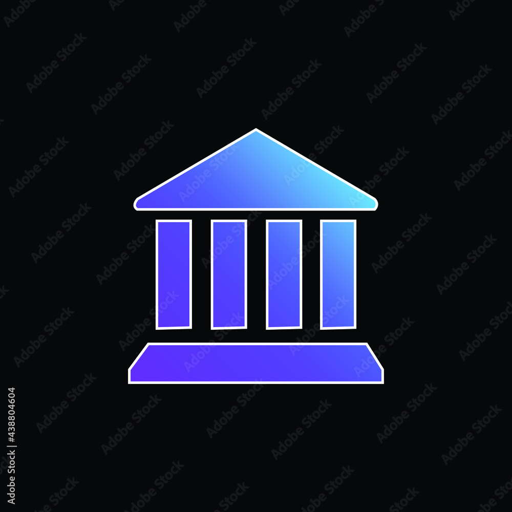 Bank Symbol blue gradient vector icon