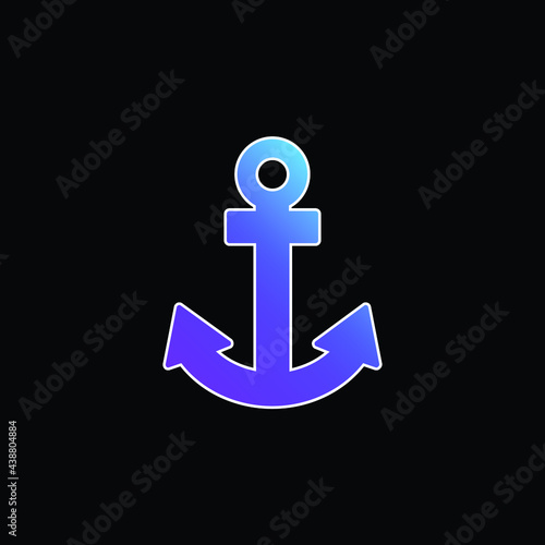 Anchor Navigational Interface Sign blue gradient vector icon