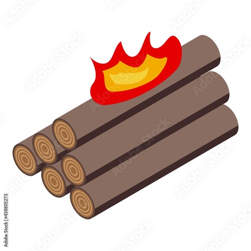Burning logs icon. Isometric of Burning logs vector icon for web design isolated on white background