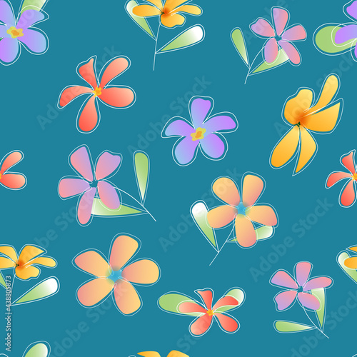 floral pattern work on dark blue background