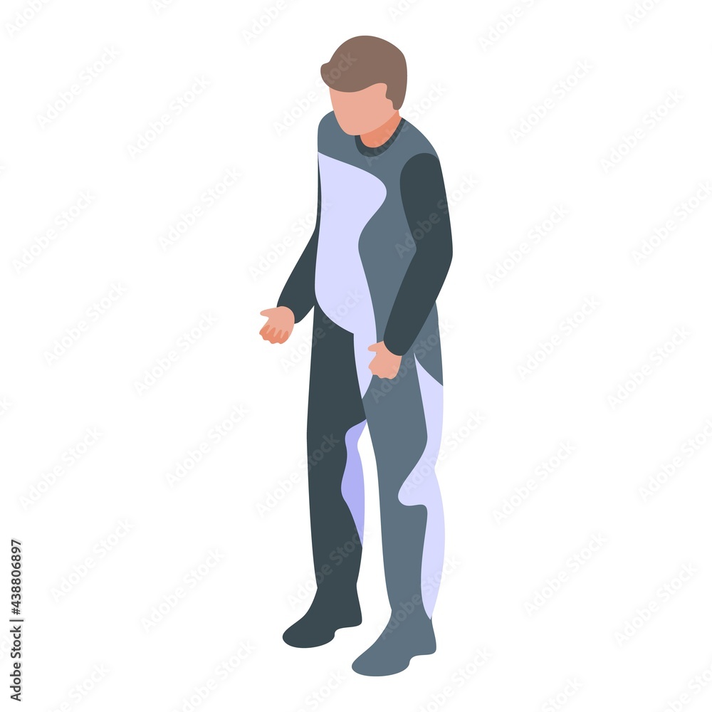 Man in diving suit icon. Isometric of Man in diving suit vector icon for web design isolated on white background Man in diving suit icon. Isometric of Man in diving suit vector icon for web design isolated on white background