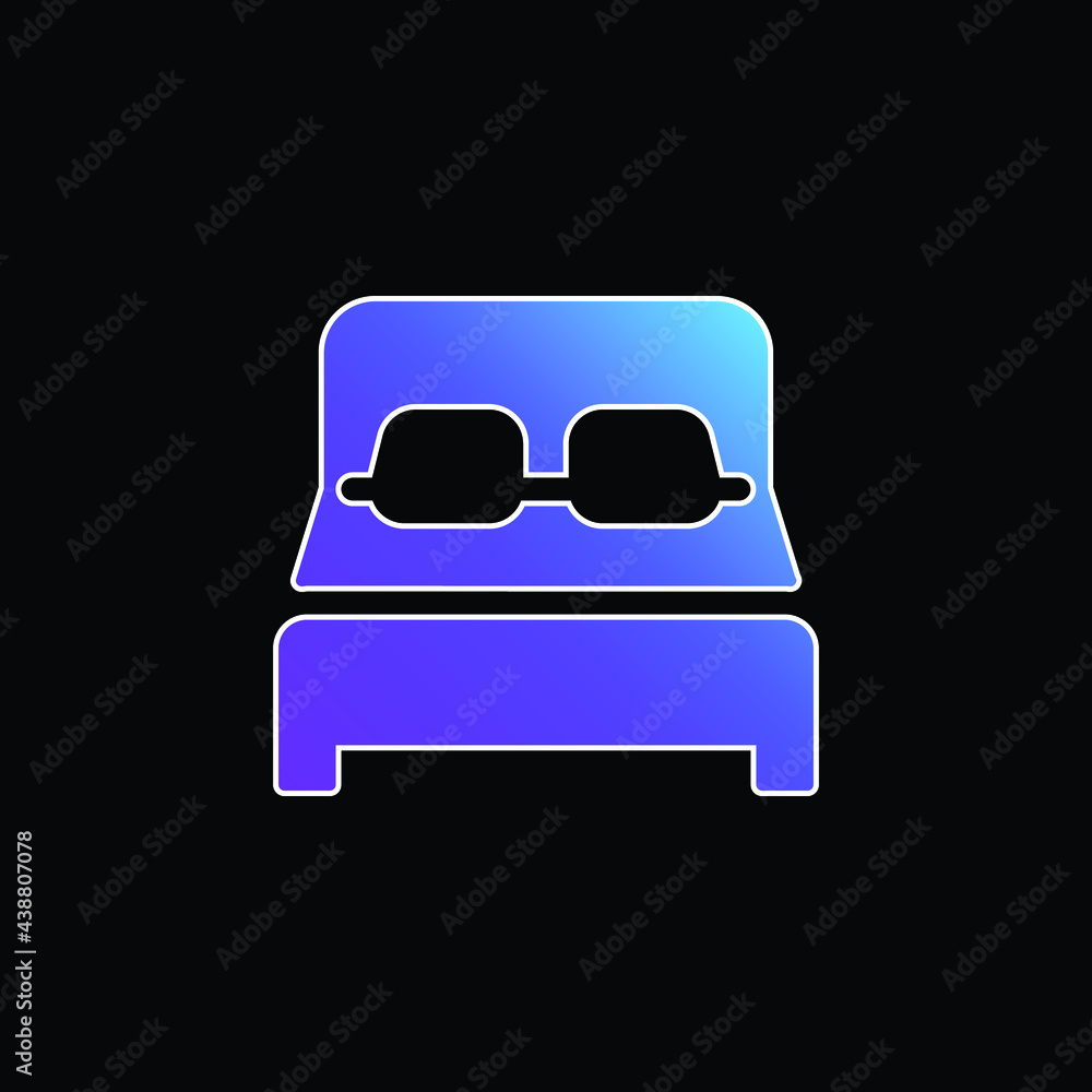 Bed blue gradient vector icon Bed blue gradient vector icon