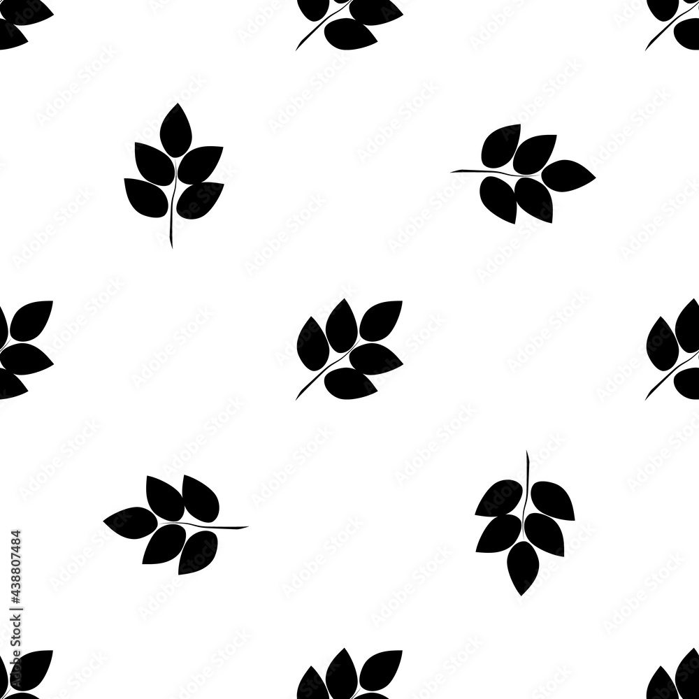 Black leafs on white diagonal seamless pattern Black leafs on white diagonal seamless pattern