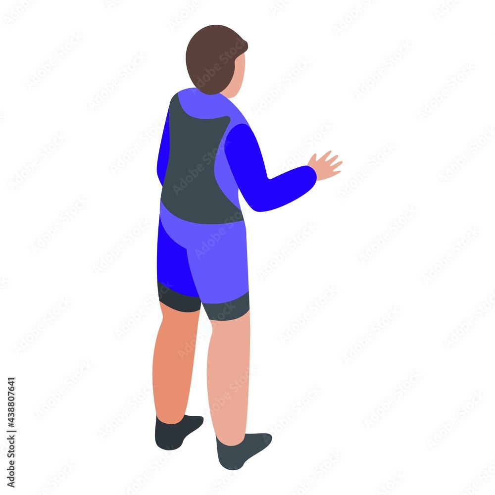Man in swimming suit icon. Isometric of Man in swimming suit vector icon for web design isolated on white background Man in swimming suit icon. Isometric of Man in swimming suit vector icon for web design isolated on white background