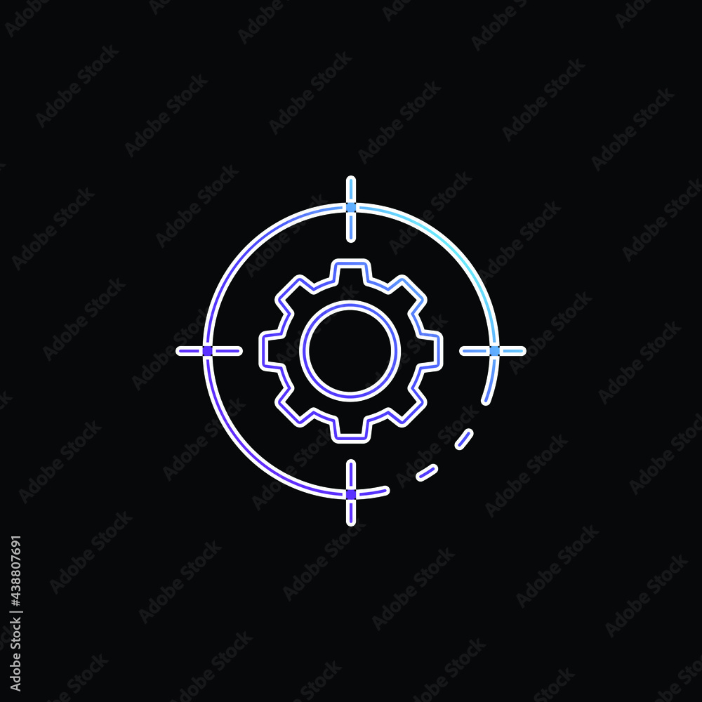 Obraz premium Aim blue gradient vector icon