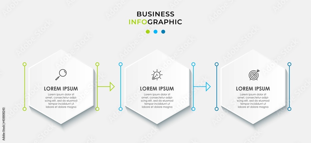 Vector Infographic design business template with icons and 3 options or steps. Can be used for process diagram, presentations, workflow layout, banner, flow chart, info graph Vector Infographic design business template with icons and 3 options or steps. Can be used for process diagram, presentations, workflow layout, banner, flow chart, info graph