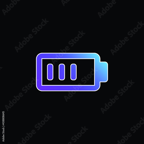 Battery Charge Almost Full blue gradient vector icon