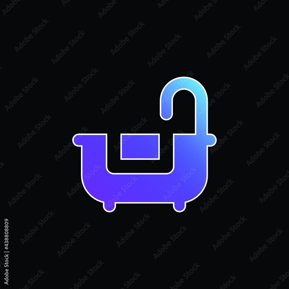 Bathtub blue gradient vector icon Bathtub blue gradient vector icon