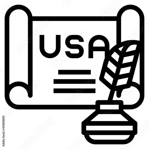 Declaration Of Independence line icon