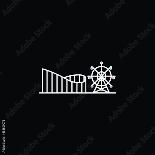 Amusement Park blue gradient vector icon